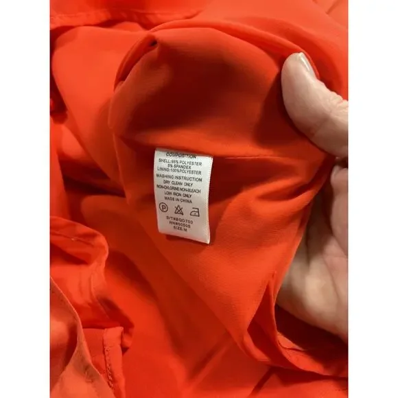 Blaque Label Shift Dress Bright Orange Medium Roll Tab Sleeves - Picture 9 of 13